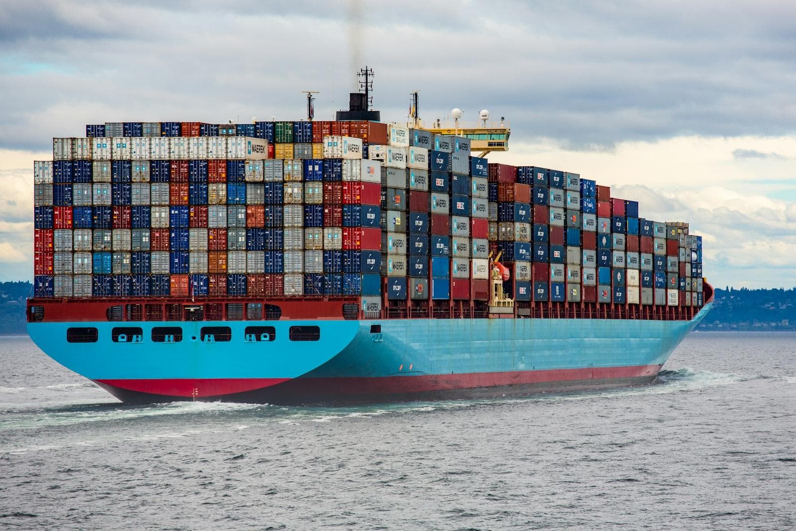 Vehicles being exported by sea